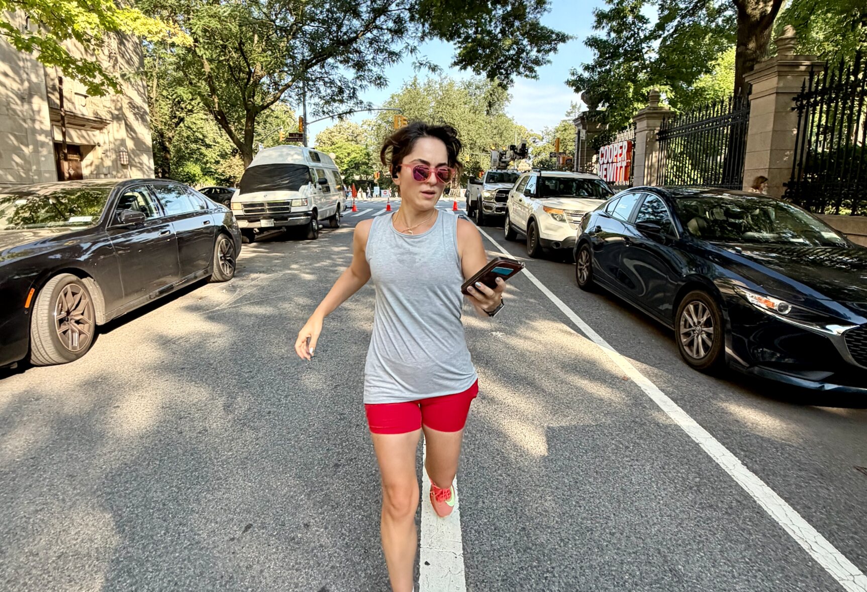 Alba Pllana running in New York City